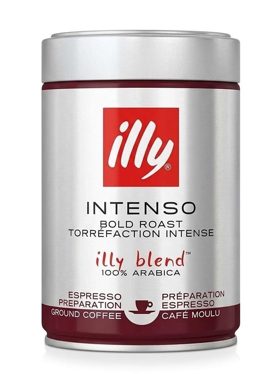 Illy Other - illy Intenso Bold Roast Ground Coffee - Silver & Red Can